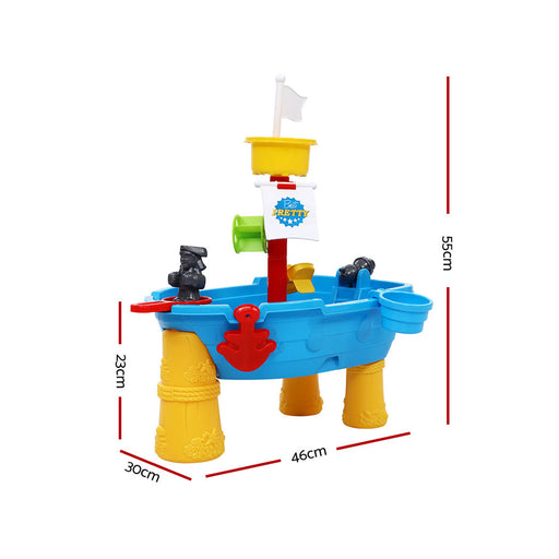 My Best Buy - Keezi Kids Beach Sand and Water Toys Outdoor Table Pirate Ship Childrens Sandpit