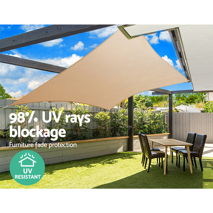 My Best Buy - Instahut Sun Shade Sail Cloth Shadecloth Rectangle Canopy Sand 280gsm 2x4m