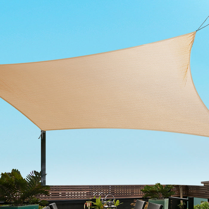 My Best Buy - Instahut Sun Shade Sail Cloth Shadecloth Rectangle Canopy Sand 280gsm 2x4m