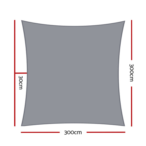 My Best Buy - Instahut Sun Shade Sail Cloth Shadecloth Rectangle Canopy Grey 280gsm 3x3m