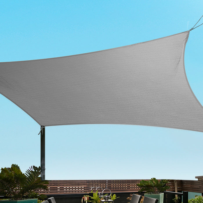 My Best Buy - Instahut Sun Shade Sail Cloth Shadecloth Rectangle Canopy Grey 280gsm 3x3m