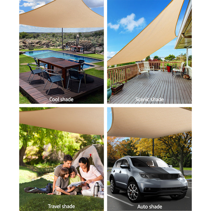 My Best Buy - Instahut Sun Shade Sail Cloth Shadecloth Rectangle Canopy Sand 280gsm 3x6m