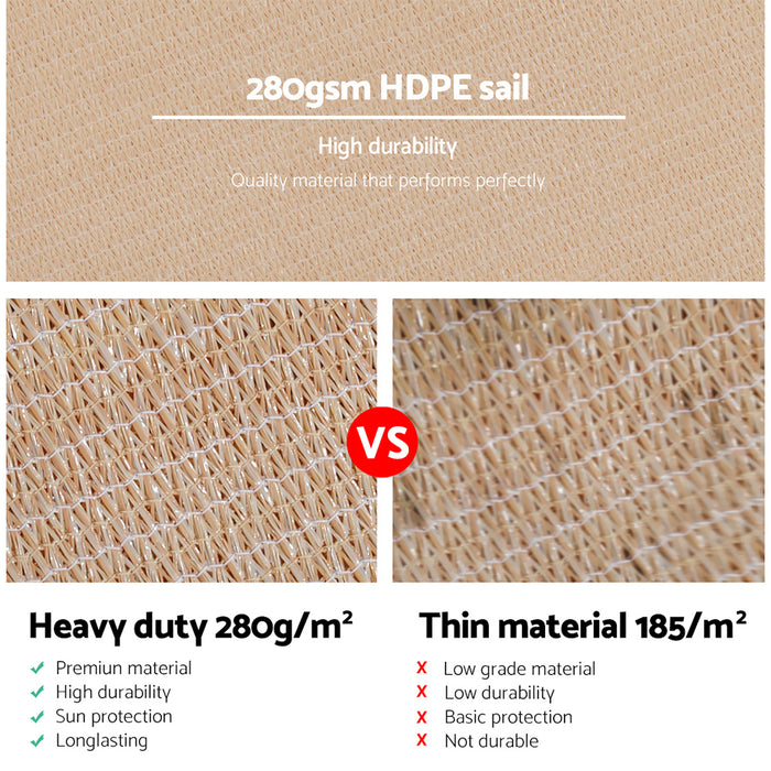 My Best Buy - Instahut Sun Shade Sail Cloth Shadecloth Rectangle Canopy Sand 280gsm 3x6m