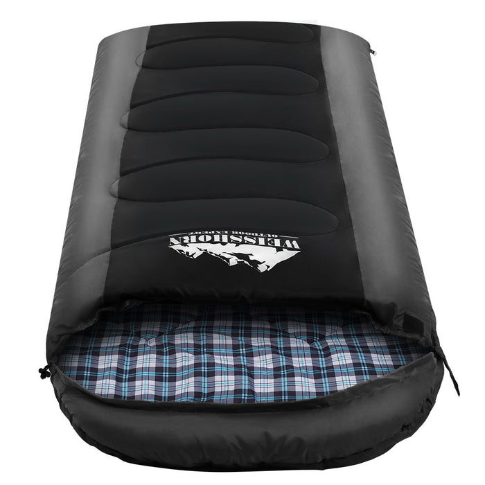 My Best Buy - Weisshorn Sleeping Bag Camping Hiking Tent Winter Thermal Comfort 0 Degree Black