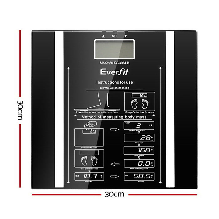 My Best Buy - Everfit Bathroom Scales Digital Body Fat Scale 180KG Electronic Monitor Tracker