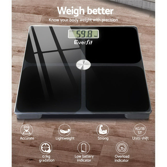 My Best Buy - Everfit Bathroom Scales Digital Weighing Scale 180KG Electronic Monitor Tracker