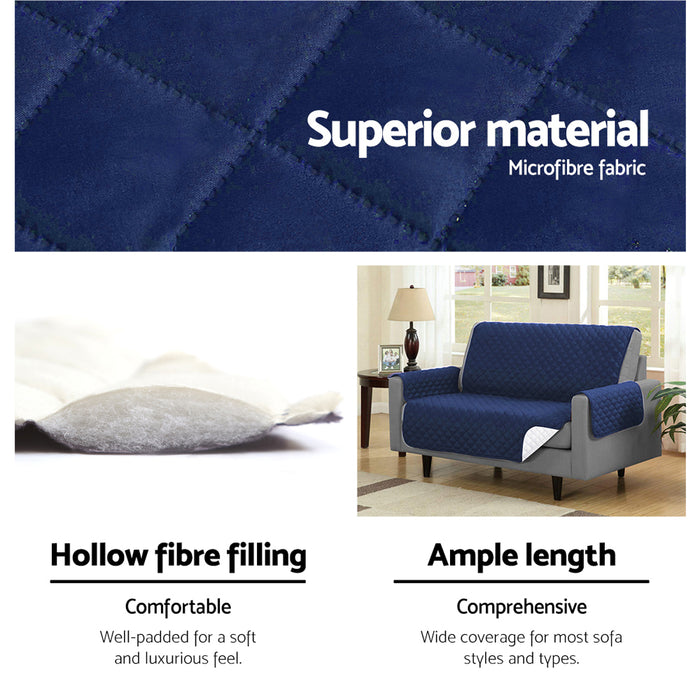 My Best Buy - Artiss Sofa Cover Quilted Couch Covers Lounge Protector Slipcovers 3 Seater Navy
