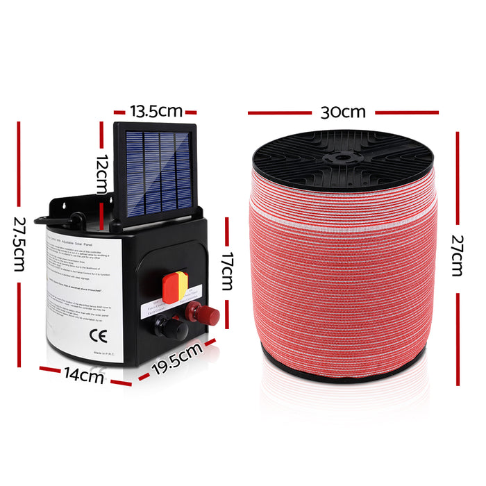 My Best Buy - Giantz Electric Fence Energiser 3km Solar Powered Energizer Set + 1200m Tape