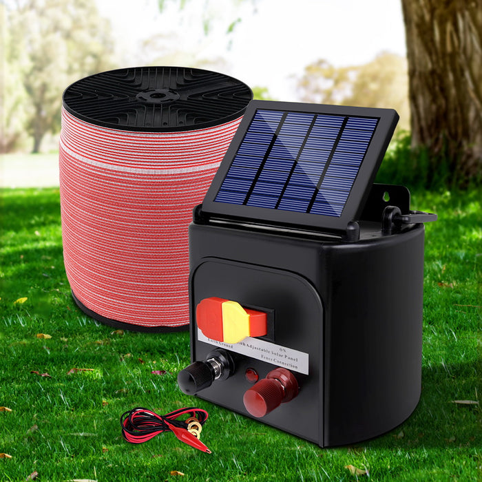 My Best Buy - Giantz Electric Fence Energiser 3km Solar Powered Energizer Set + 1200m Tape