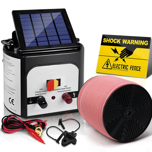 My Best Buy - Giantz Electric Fence Energiser 8km Solar Powered Energizer Charger + 1200m Tape