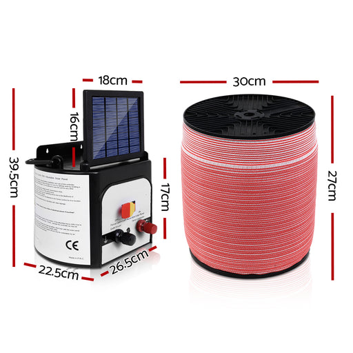 My Best Buy - Giantz Electric Fence Energiser 8km Solar Powered Energizer Charger + 1200m Tape