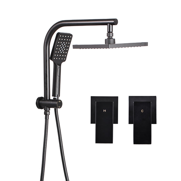 My Best Buy - Cefito WELS 8'' Rain Shower Head Taps Square Handheld High Pressure Wall Black