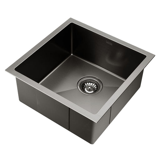 My Best Buy - Cefito 44cm x 44cm Stainless Steel Kitchen Sink Under/Top/Flush Mount Black