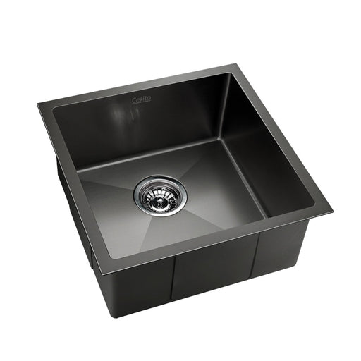 My Best Buy - Cefito 51cm x 45cm Stainless Steel Kitchen Sink Under/Top/Flush Mount Black