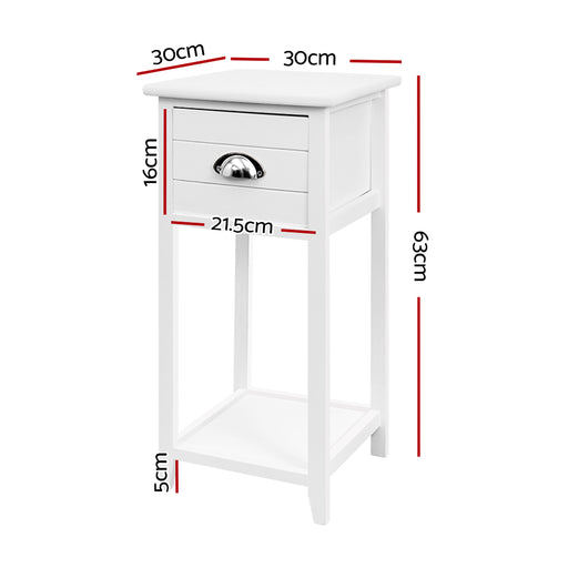 My Best buy - Artiss Bedside Table Nightstand Drawer Storage Cabinet Lamp Side Shelf White