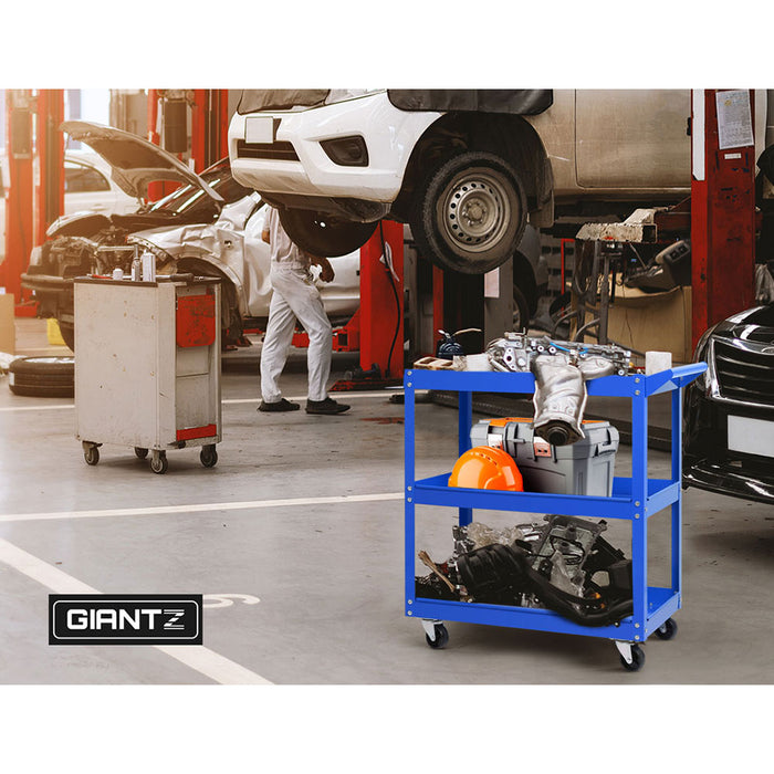 My Best Buy - Giantz Tool Cart 3 Tier Parts Steel Trolley Mechanic Storage Organizer Blue