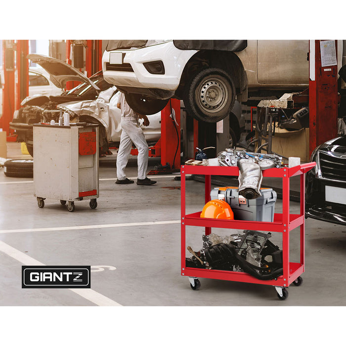 My Best Buy - Giantz Tool Cart 3 Tier Parts Steel Trolley Mechanic Storage Organizer Red