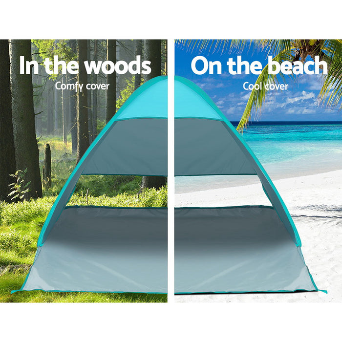 My Best Buy - Weisshorn Pop Up Beach Tent Camping Hiking 3 Person Sun Shade Fishing Shelter