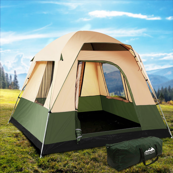 My Best Buy - Weisshorn Family Camping Tent 4 Person Hiking Beach Tents Green