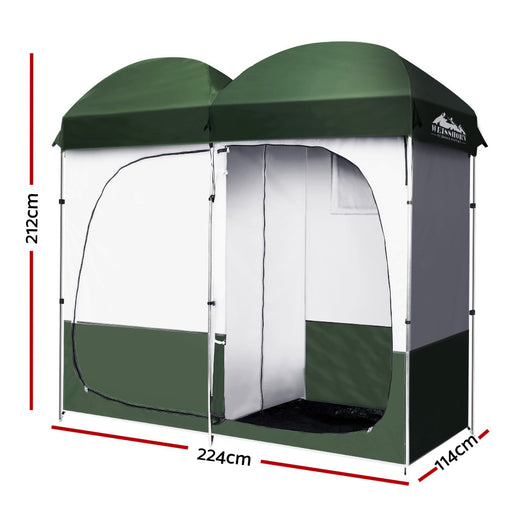 My Best Buy - Weisshorn Double Camping Shower Toilet Tent Outdoor Portable Change Room Green