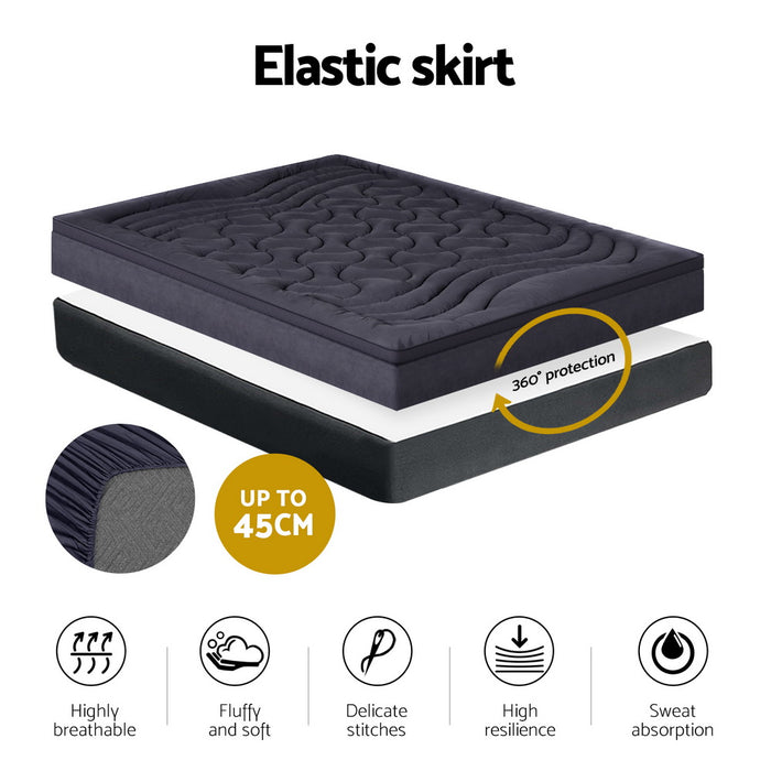 My Best Buy - Giselle Bedding Mattress Topper Pillowtop 3-Zone Mat Pad King Single