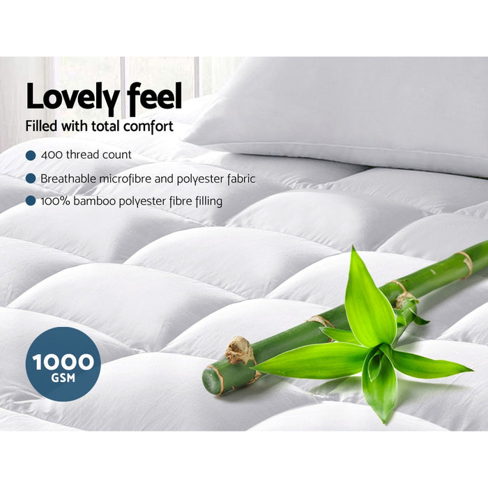My Best Buy - Giselle Queen Mattress Topper Bamboo Fibre Pillowtop Protector
