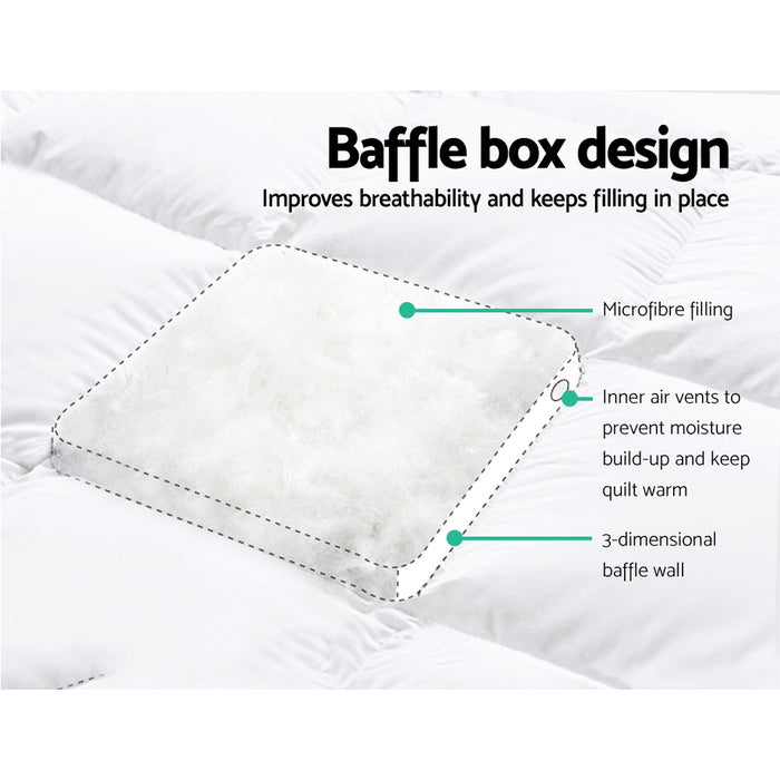 My Best Buy - Giselle King Mattress Topper Pillowtop 1000GSM Microfibre Filling Protector