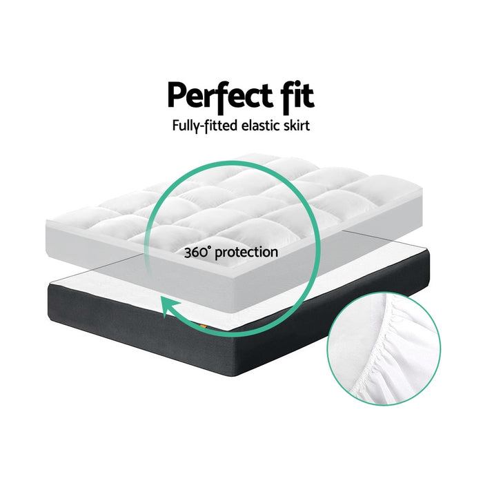 My Best Buy - Giselle Single Mattress Topper Pillowtop 1000GSM Microfibre Filling Protector