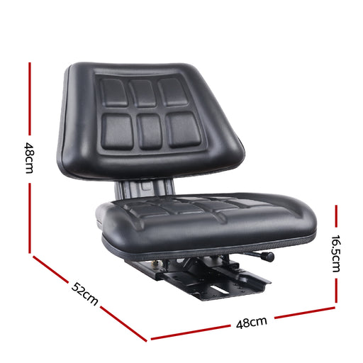 My Best Buy - Giantz PU Leather Tractor Seat with Sliding Track - Black