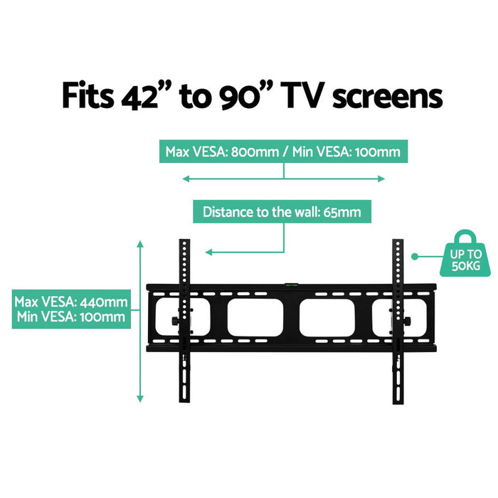 My Best Buy - Artiss TV Wall Mount Bracket Tilt Flat Slim LED LCD Plasma 42 55 65 75 90 inch