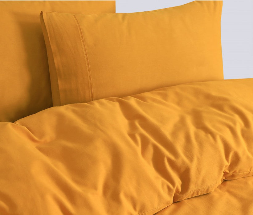 My Best Buy - Elan Linen 100% Egyptian Cotton Vintage Washed 500TC Mustard Double Quilt Cover Set