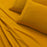 My Best Buy - Elan Linen 100% Egyptian Cotton Vintage Washed 500TC Mustard Double Bed Sheets Set