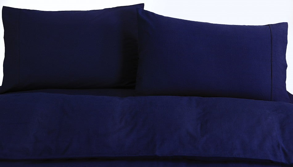 My Best Buy - Elan Linen 100% Egyptian Cotton Vintage Washed 500TC Navy Blue Double Quilt Cover Set