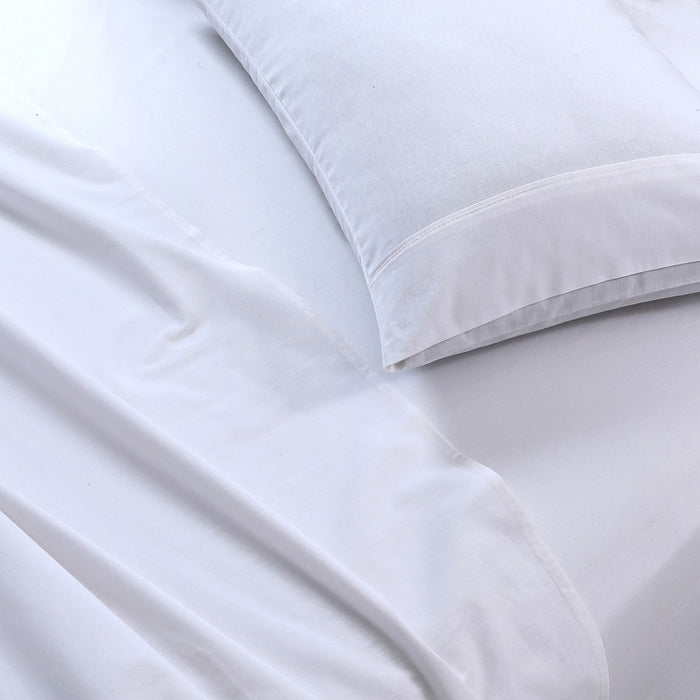 My Best Buy - Elan Linen 100% Egyptian Cotton Vintage Washed 500TC White Double Bed Sheets Set