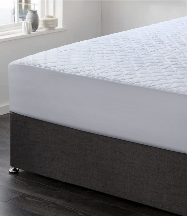 My Best Buy - Elan Linen 100% Cotton Quilted Fully Fitted 50cm Deep Double Size Waterproof Mattress Protector