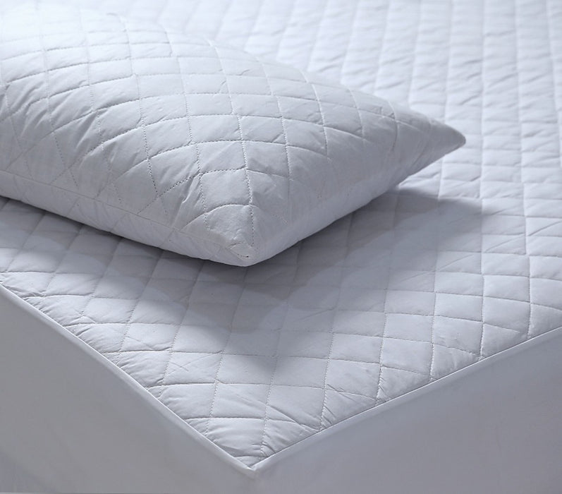My Best Buy - Elan Linen 100% Cotton Quilted Fully Fitted 50cm Deep King Single Size Waterproof Mattress Protector