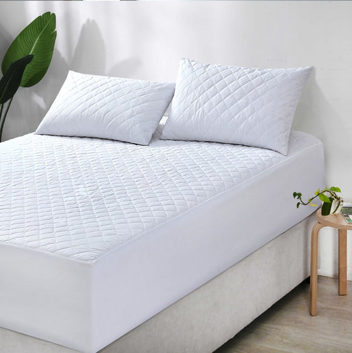 My Best Buy - Elan Linen 100% Cotton Quilted Fully Fitted 50cm Deep Queen Size Waterproof Mattress Protector
