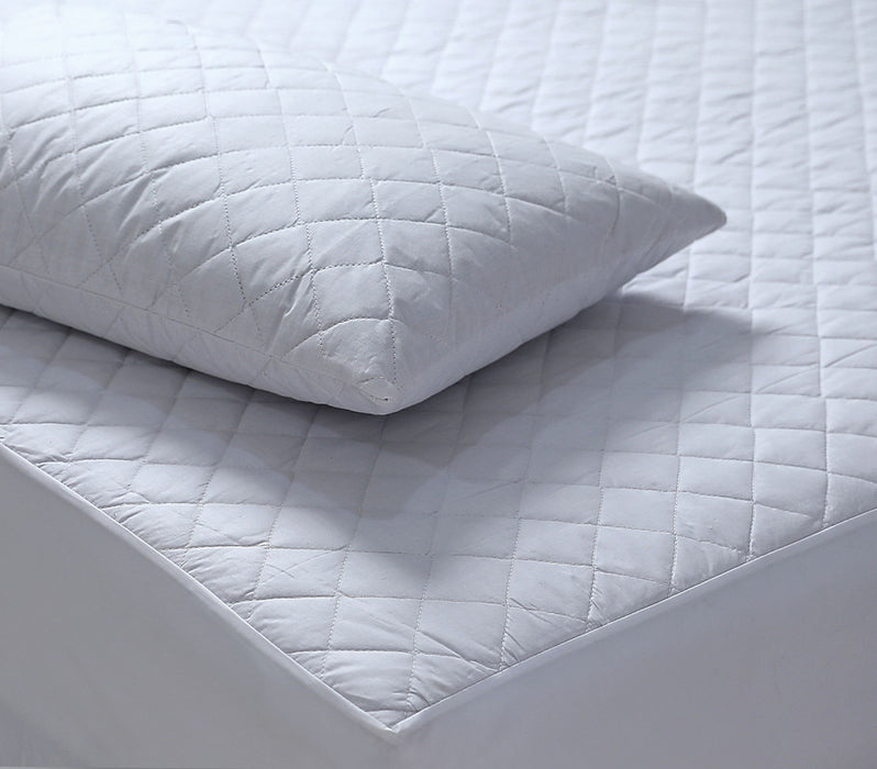 My Best Buy - Elan Linen 100% Cotton Quilted Fully Fitted 50cm Deep Super King Size Waterproof Mattress Protector