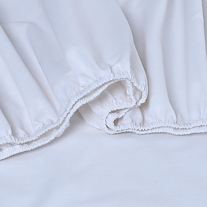 My Best Buy - Elan Linen 100% Egyptian Cotton Vintage Washed 500TC White 50 cm deep Mega King Bed Sheets Set