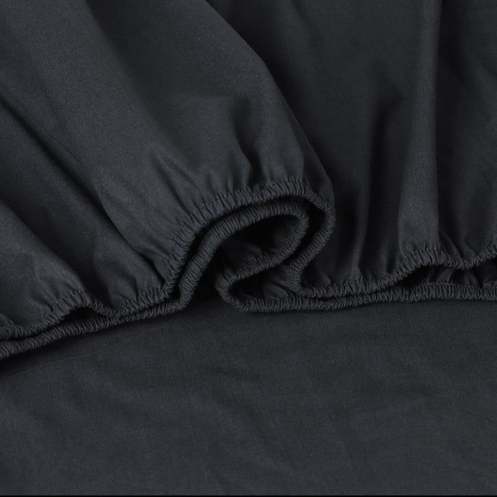 My Best Buy - Elan Linen 100% Egyptian Cotton Vintage Washed 500TC Charcoal 50 cm Deep Mega Queen SIze Bed Sheets Set