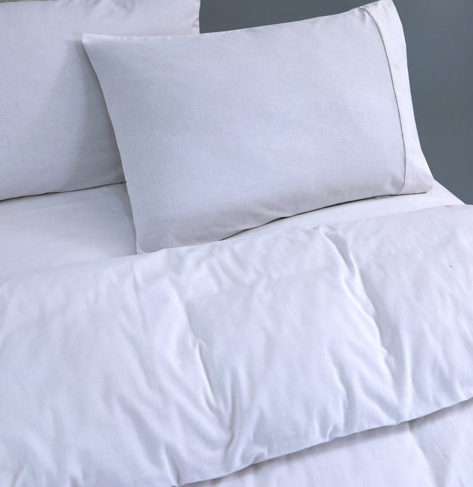 My Best Buy - Elan Linen 100% Egyptian Cotton Vintage Washed 500TC White Queen Quilt Cover Set