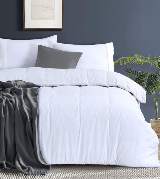 My Best Buy - Elan Linen 100% Egyptian Cotton Vintage Washed 500TC White Single Quilt Cover Set