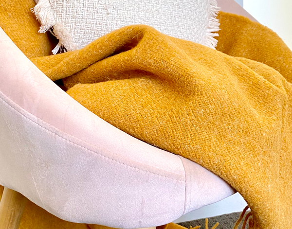 My Best Buy - Brighton Throw - 100% NZ Wool - Mustard