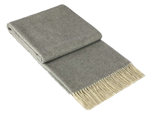 My Best Buy - Kensington Throw - 10% Cashmere/ 90% Super Fine Merino Wool - Light Grey