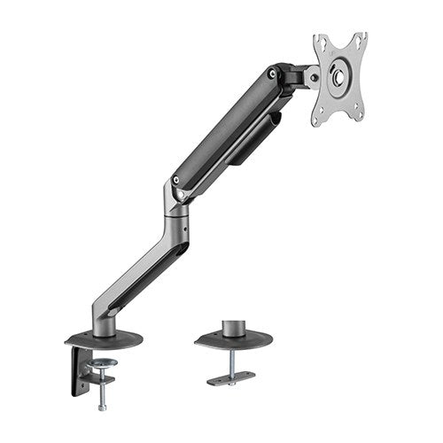 My Best Buy - BRATECK Single Monitor Economical Spring-Assisted Monitor Arm Fit Most 17'-32' Monitors, Up to 9kg per screen VESA 75x75/100x100 Space Grey