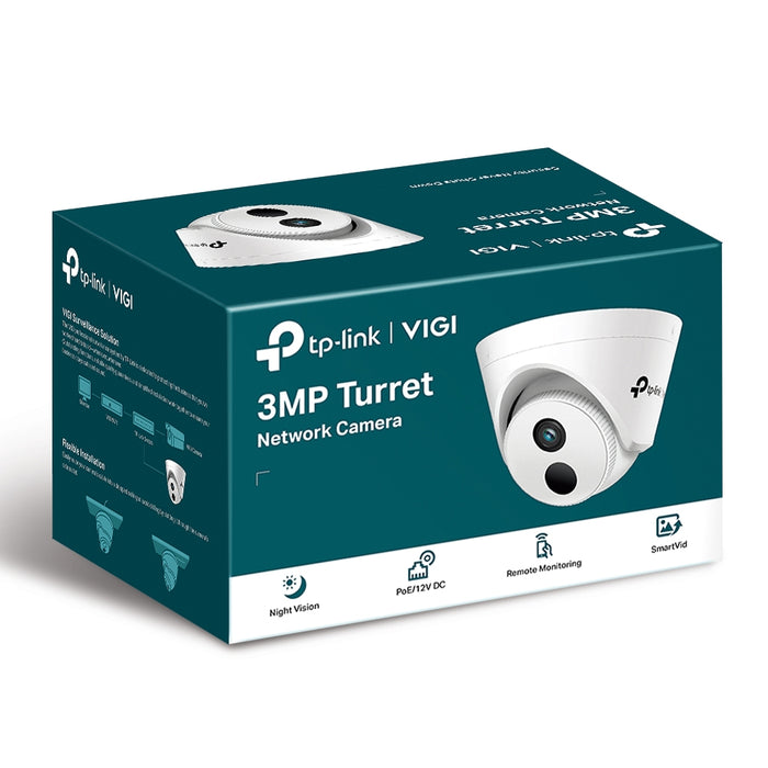 My Best Buy - TP-LINK VIGI C400HP-2.8 3MP Turret Network Camera, Night Vision, H.265+, PoE/12V DC