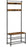My Best Buy - Rustic Brown Coat Rack Stand with Hallway Shoe Rack and Bench with Shelves Matte Metal Frame Height 175 cm