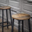 My Best Buy - Set of 2 Bar Stools with Sturdy Steel Frame Rustic Brown and Black 65 cm Height