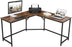 My Best Buy - L-Shaped Computer Desk, Rustic Brown and Black