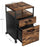 My Best Buy - File Cabinet with 2 Drawers, Wheels and Open Compartment Rustic Brown and Black